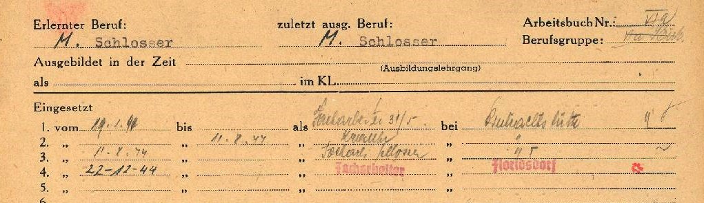 Häftlingskarte, Mauthausen, Jozef Lebski
